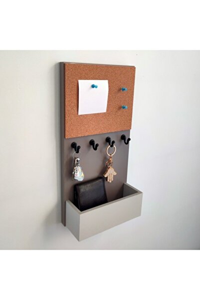 Eblo Home 20 Cm Gri Mantar Pano Antre Askılık Anahtarlık