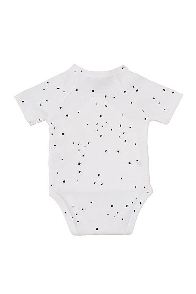 Little Gusto Short Sleeve Double Breasted Bodysuit Newborn Cosmos White Organic Cotton