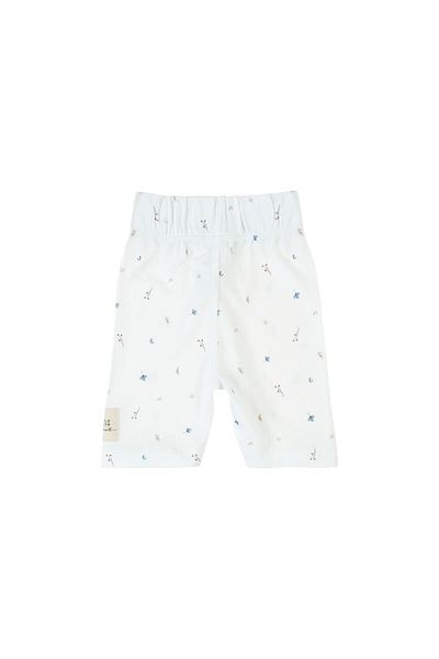 Little Gusto Short Children's Tights Flower Patterned White