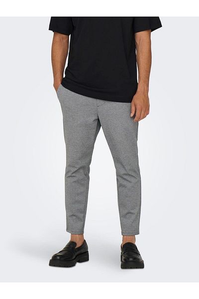 Only & Sons Onslinus 2454 Model Crop Pant - Medium Gray Melange