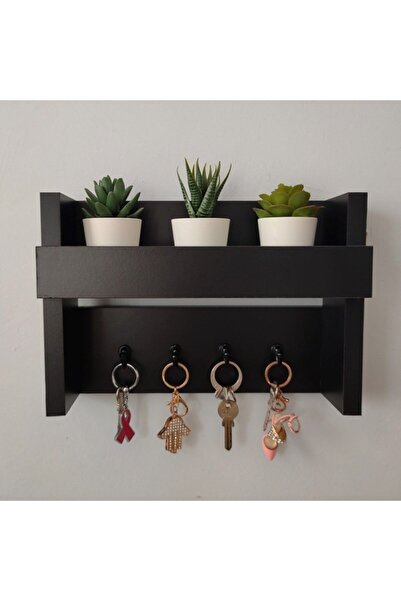 Eblo Home 31 Cm Siyah Çok Amaçlı Antre Askılık Anahtarlık