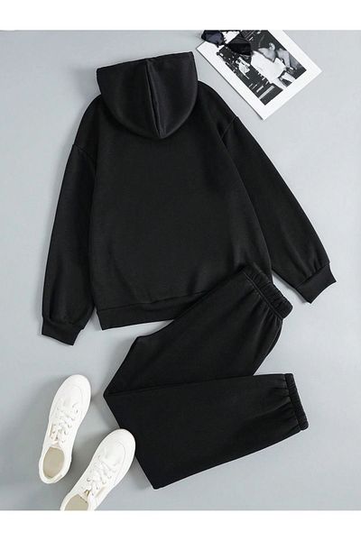 PALPİTO Μαύρο I Am Perfect με στάμπα με 3 νήματα Jogger Sweat