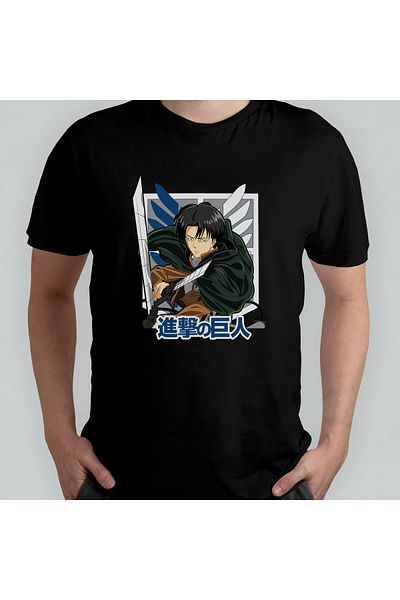 Pixxa Επίθεση στον Titan Captain Levi Ackerman Crewneck 100% βαμβακερό μπλουζάκι - 1