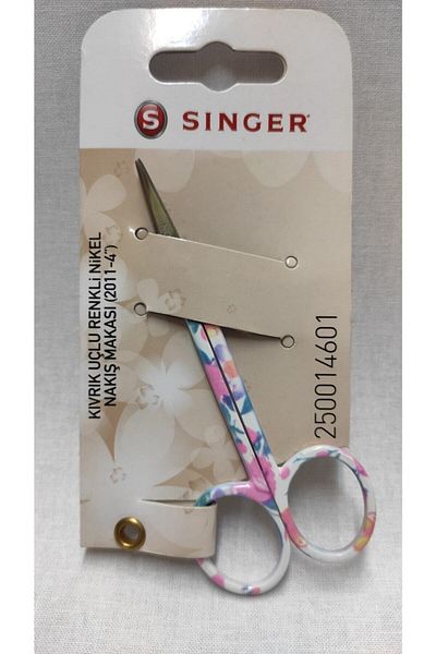 SİNGER مقص تطريز منقوش بطرف منحني