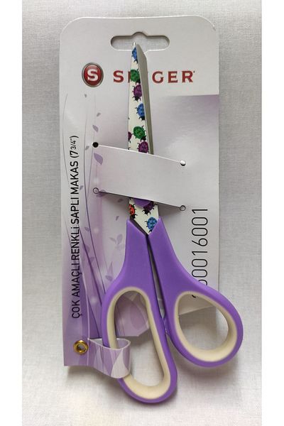 SİNGER مقص بمقبض ملون متعدد الأغراض مزين بالزهور