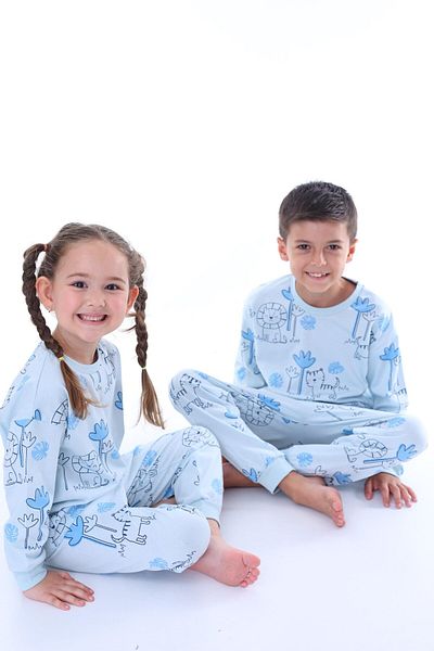 bunny hopp Set de pijamale unisex din bumbac cu mâneci lungi pentru fete și băieți de 3-8 ani