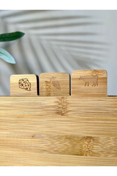Mottogo 3-piece Bamboo Cutting Board - Meat, Vegetable and Cheese Separated