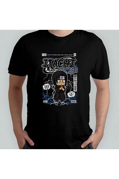 Pixxa Naruto - Itachi Uchiha Crew Neck 100% βαμβακερό T-shirt - 1