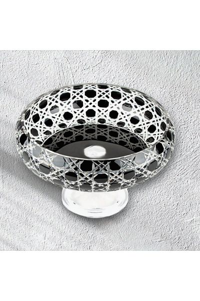 AYZ HOME Colorful Cut Crystal Footed Fruit Bowl - Presentation Bowl 28*28cm
