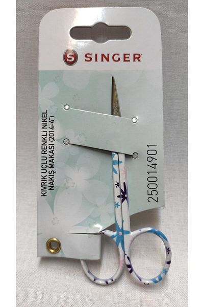 SİNGER مقص تطريز منقوش بطرف منحني