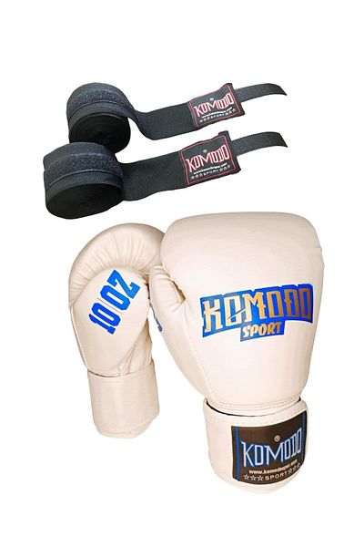 KOMODO SPORT Kick Boxing Gloves and Bandage - Set of 2