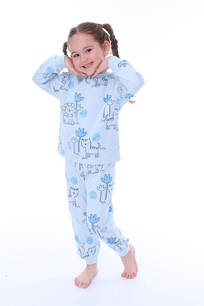 bunny hopp Set de pijamale unisex din bumbac cu mâneci lungi pentru fete și băieți de 3-8 ani