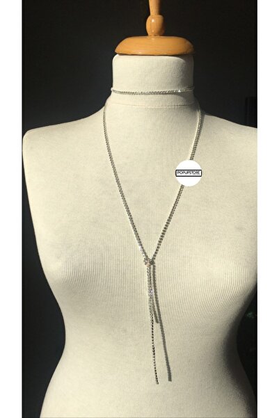 pop up store Dolama Görünümlü Kristal Taş Kolye