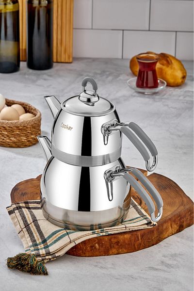 Cooker إبريق شاي متوسط الحجم من الفولاذ المقاوم للصدأ الفاخر
