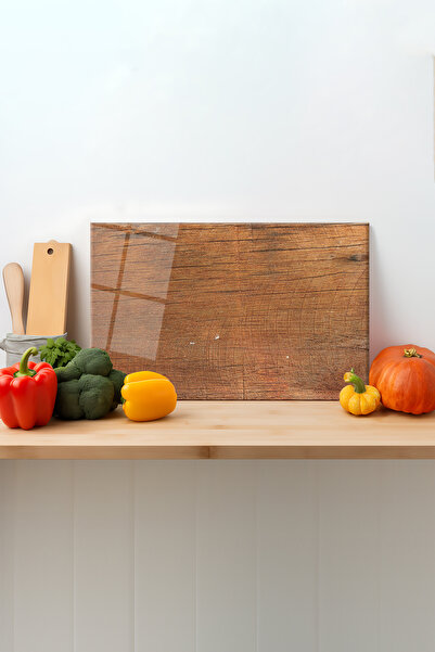 Rosyvien Wood Pattern Silicone Glass Cutting Board - Presentation Cutting, Te...