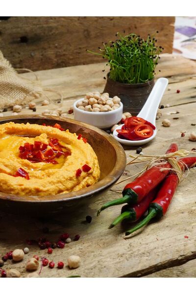 Mezzet Vegan Koruyucusuz 300 gram Köz Biberli Humus