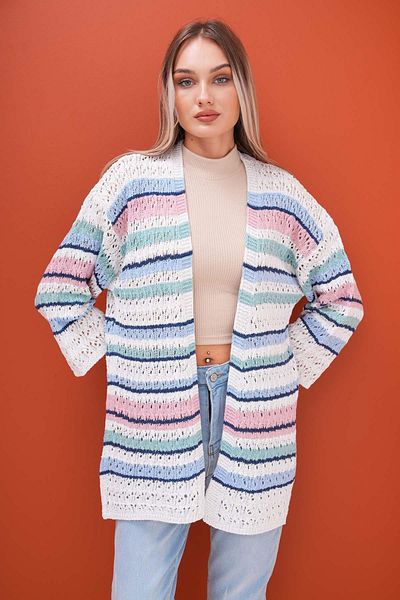ŞİMAL Tricotaj cu dungi Cardigan pentru damă - 245295