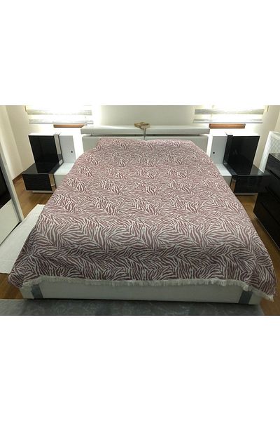 kozavitrin Zebra Patterned Claret Red Sofa Cover - 220X240