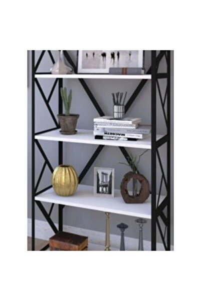 LKC Metal 5 Raflı Kitaplık Ofis Ev Kitaplığı Beyaz