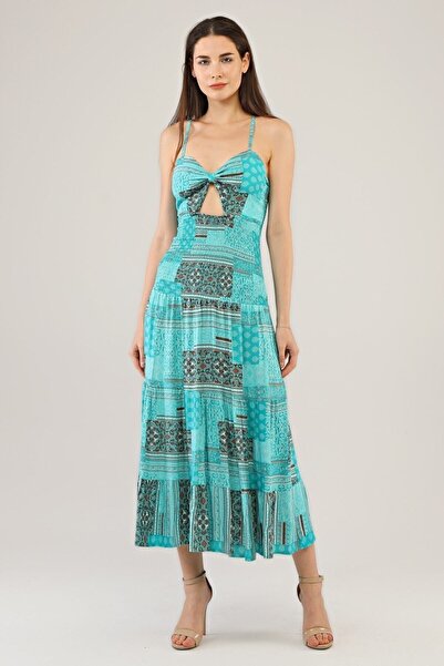 AVVER Kadın Gipeli Lastikli Omuz Askılıklı Elbise