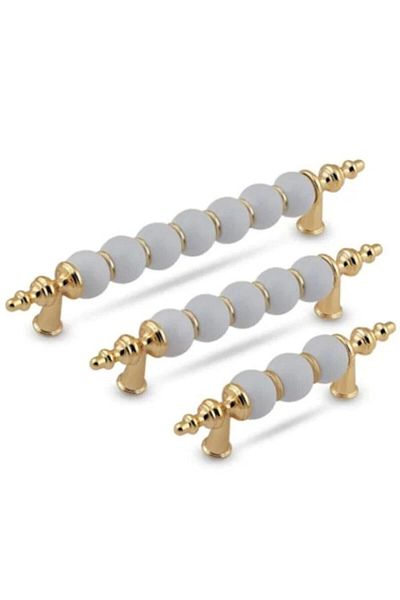 EMSALtasarım Polymer Modern Luxury Furniture Cabinet Drawer Handles 128 Mm Gold