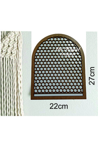 AHİ HAYAL ATÖLYESİ Lazer Desenli HAM MDF Makrome Kasnak Retro Dekor