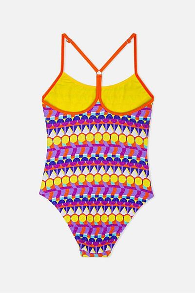 AYYILDIZ 4952 Costum de baie pentru fetiță cu model violet