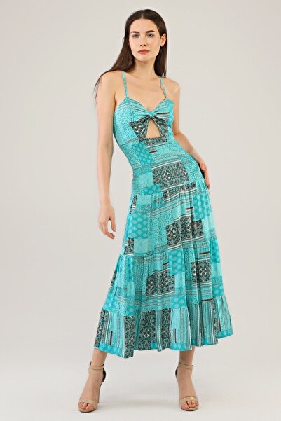 AVVER Kadın Gipeli Lastikli Omuz Askılıklı Elbise