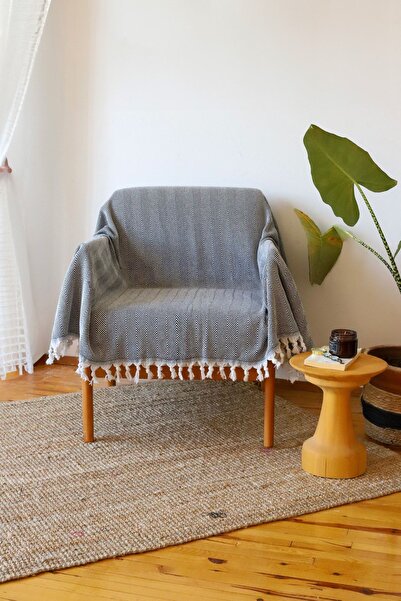 kozavitrin بطانية تلفزيون سوداء منقوشة بنقش مربعات - غطاء أريكة مقاس 150x170