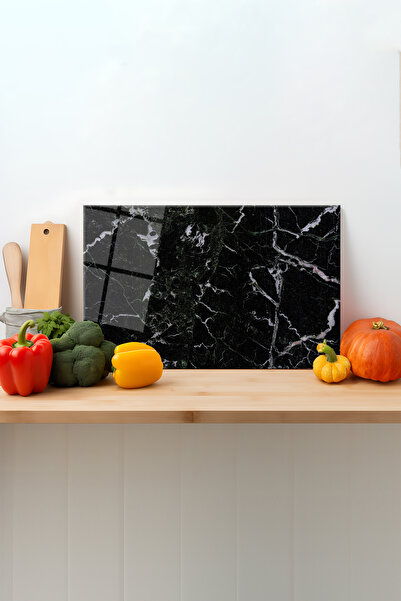 Rosyvien Black Marble Glass Cutting Board - with Silicone Legs, Presentation ...