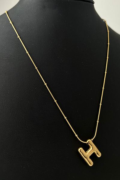 Modex Steel Letter H Balloon Pendant (Letter:1.5cm Chain:44+5)