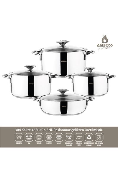 Amboss 13 Piece White Cool Steel Pot Set