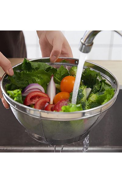 NESS AVM 3 Piece Stainless Strainer Set - 22,25,28 Cm, Height 12 cm