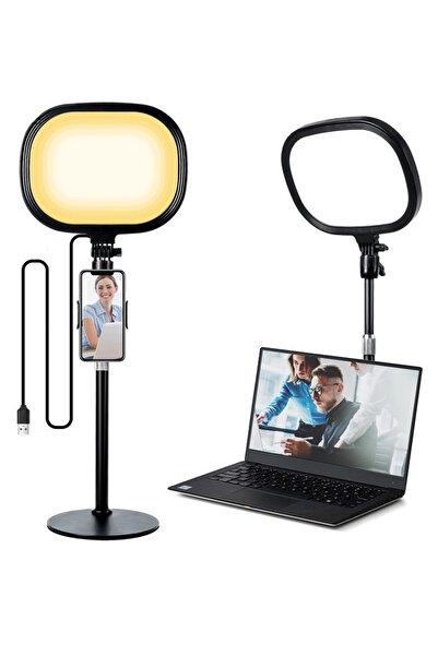 Coverzone Led Aydınlatma Video ve Fotoğraf Çekimi için Sürekli Işık Youtuber Twich Yayın Işığı 23cm SY-039