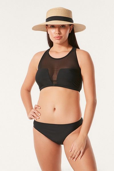 C&City Transparentes Body-Bikini-Set 3140 Schwarz