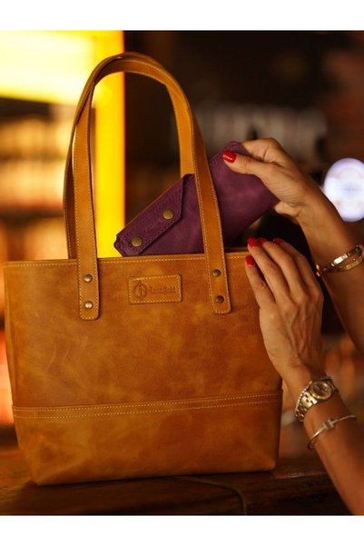 twingold Isminize Özel Deri Tote Bag