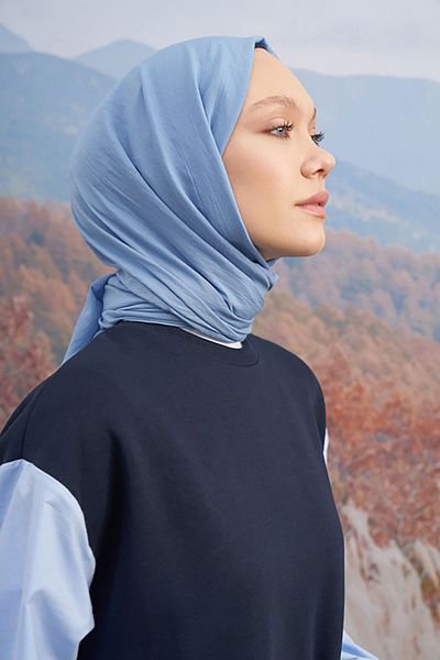 ARMANDA Şal rustic din bumbac - albastru denim