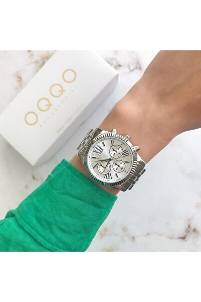 Spectrum Roman Numeral Case Detailed White Dial Silver Women's Wristwatch M.k