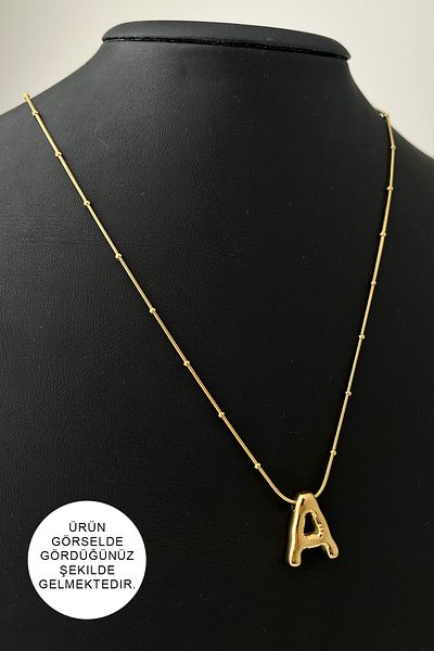 Modex Steel Letter A Balloon Pendant (Letter:1.5cm Chain:44+5)
