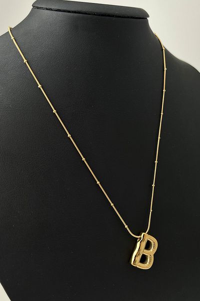 Modex Steel Balloon Letter Necklace (Letter:2cm Chain:44+5cm)