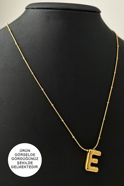 Modex Steel Letter E Balloon Pendant (Letter:1.5cm Chain:44+5)