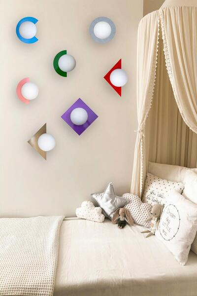 D-light Yarım Dünya Aplik Beyaz