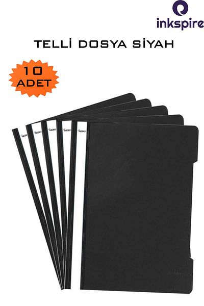 inkspire A4 Black Ring Binder - 10 Pieces, 1 Pack, Economic Quality, 10 Pieces Office Office School Binder