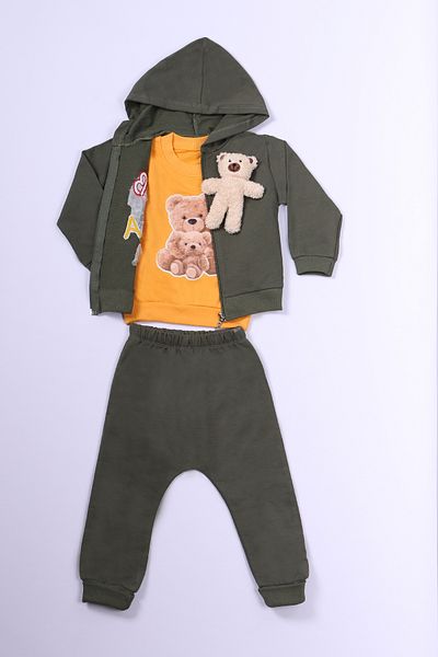 HÇM Boy's 3-Piece Set - Sober Printed, Hooded and Zippered B65