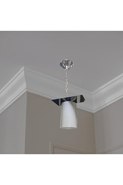 D-light Ender Tekli Avize Beyaz Akrilik Cam