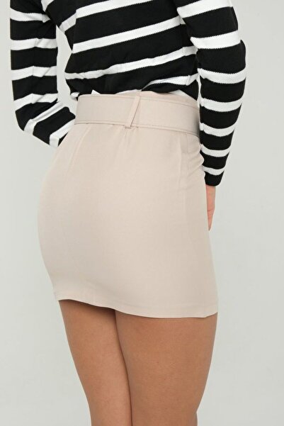 Hiccup High Waist Belted Mini Skirt