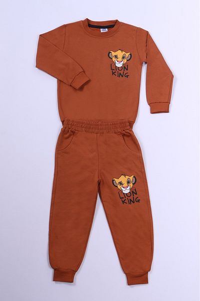 HÇM Boy's Tracksuit Set - Sirt Tiger and Print Detail B51