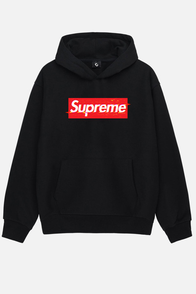 SELF CONTROL Glitch Kırmızı Logo 100% Pamuklu  Oversize Baskılı Sweatshirt Ho...