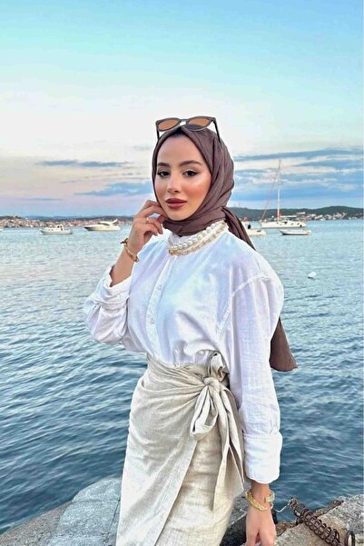 La Querta Stone Colored Linen Skirt - Bow Tie