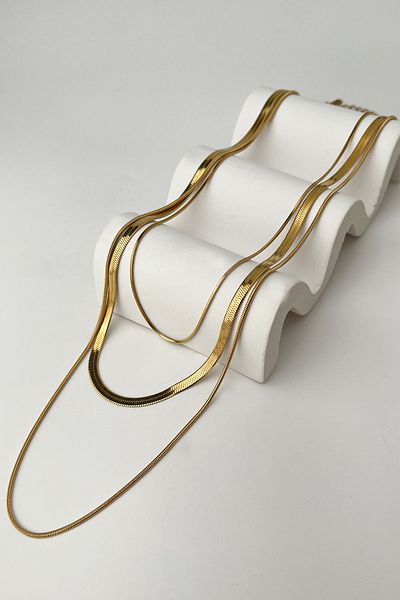 Modex Italian Steel Triple Chain Necklace